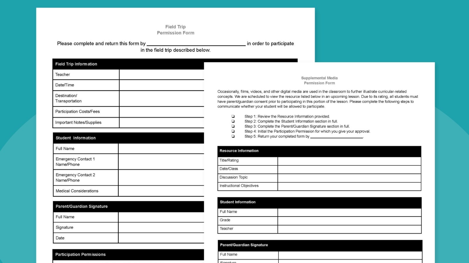 Free Printable Field Trip Permission Slip Templates (Editable ...