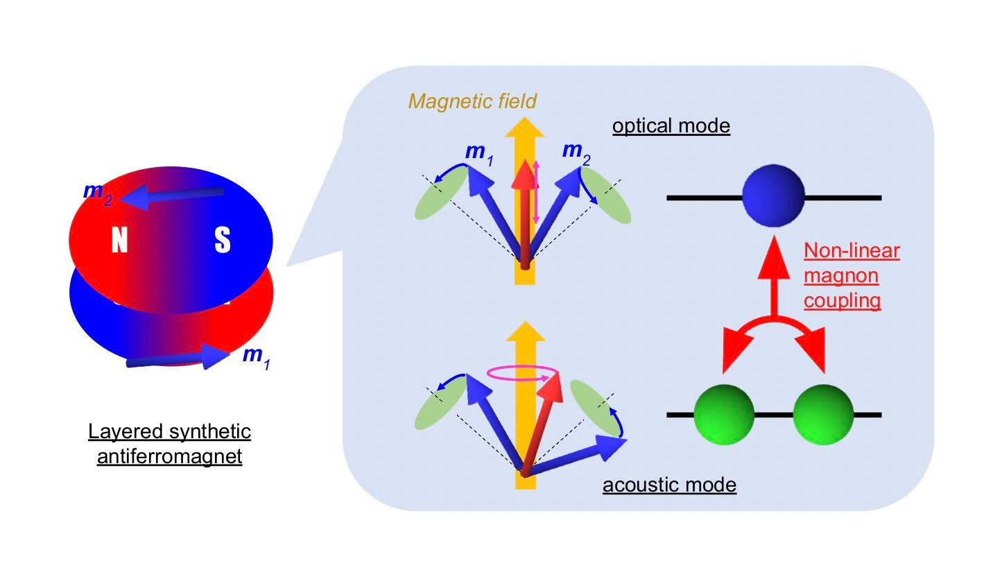 Rabi-like splitting arises from nonlinear interactions between magnons ...